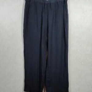 08097 Velvet by Graham & Spencer black linen pull on pants L